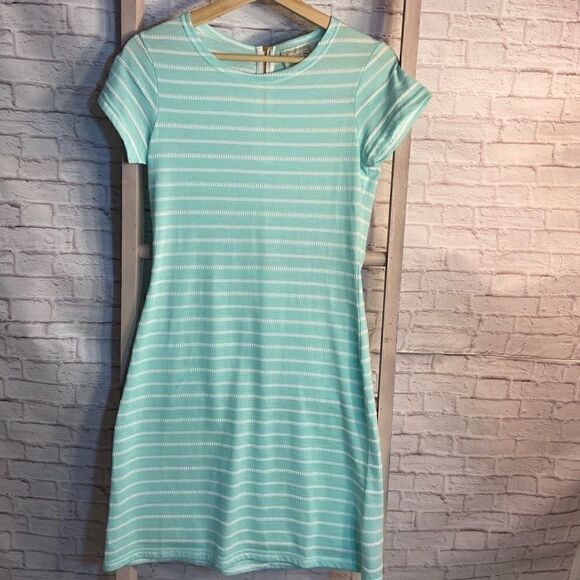 Sail to Sable Mint and White Striped Dress - Picture 1 of 5